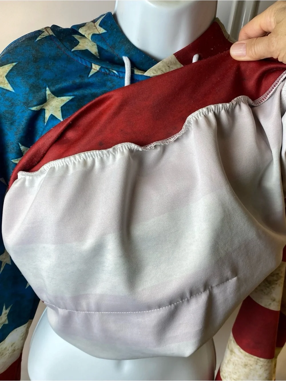 American Flag Hoodie Sweatshirt - Red, Blue & White